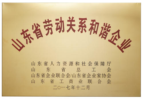 山東省勞動關(guān)系和諧企業(yè)