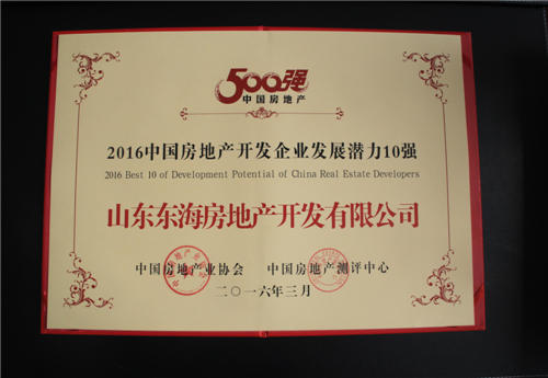 中國房地產(chǎn)開發(fā)企業(yè)發(fā)展?jié)摿?0強