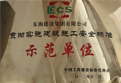 貫徹實施建筑施工安全標(biāo)準(zhǔn)示范單位